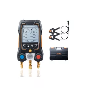   testo 550s okos digitális szervizcsaptelep szett, rögzített kábeles hőmérséklet érzékelőkkel (kofferben)