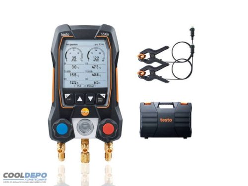 testo 550s Alap szett - okos digitális szervizcsaptelep rögzített kábeles hőmérséklet érzékelőkkel (kofferben)