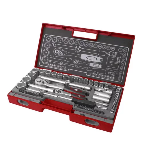 Dugókulcs klt. 1/2", 1/4", 60 db, 61CrV5; mattkróm