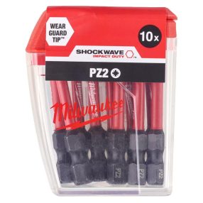  Milwaukee Shockwave Impact Duty™ csavarozó bit, 50 mm, PZ 2, 10 db/csomag