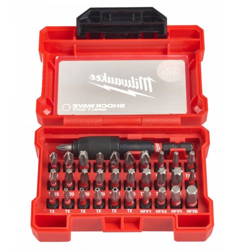 Milwaukee SHOCKWAVE™ IMPACT DUTY bitkészlet – 31+1 darabos, 25 mm + bittartó