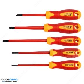   Csavarhúzó klt. szigetelt 1000V, 5db ; (-) 3; 4; 5,5; (+) PH (1,2), VDE, bliszteres