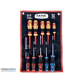   csavarhúzó klt. szigetelt 1000V+nem szigetelt, 6+5db ; fáziskeresővel, műanyag kínáló+nylon tok