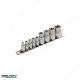Dugófej klt., E-TORX; 1/4"×5db (E5-E6-E7-E8-E10), 1/2"×4db, (E12-E14-E16-E18), tartó sínen