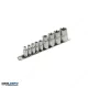 Dugófej klt., E-TORX; 1/4"×5db (E5-E6-E7-E8-E10), 1/2"×4db, (E12-E14-E16-E18), tartó sínen