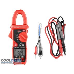   Lakatfogó és digitális multiméter; Amper/Volt/Ohm mérő, hangjelző funkcióval, CE, 2 db 1,5V AAA elem