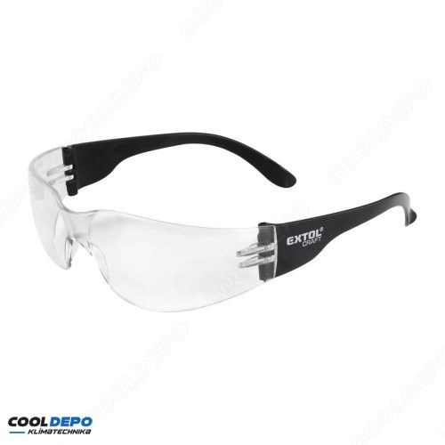Védőszemüveg, víztiszta, polikarbonát, CE, optikai osztály: 1, ütődés elleni védelmi osztály: F