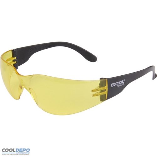 védőszemüveg, sárga, polikarbonát, CE, optikai osztály: 1, ütődés elleni védelmi osztály: F