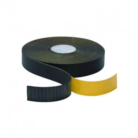 Kaucsuk, Öntapadós hőszigetelő ragasztó szalag prémium 3x50 mm, 15 méter, fekete