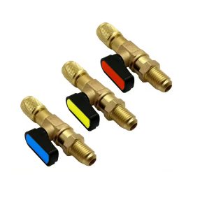   1/4" SAE Klíma Elzárócsap Készlet – 3 db-os (Piros, Kék, Sárga)