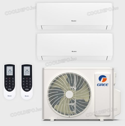 GREE MULTI szett: 1db kültéri (4,1 kW) + 2db Pulse beltéri (2,5 kW)