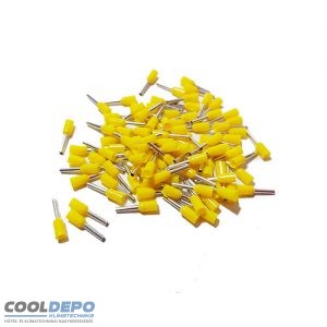 Érvéghüvely 1,0mm szigetelt, sárga (100db/csomag)