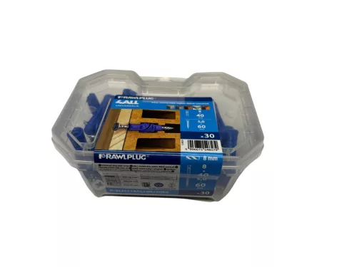 RAWLPLUG R-SLM114ALL08+5060 Nagyteljesítményű nylon dübel 8x40 mm+Süllyf. Csavar 5x60mm (30db/csom)