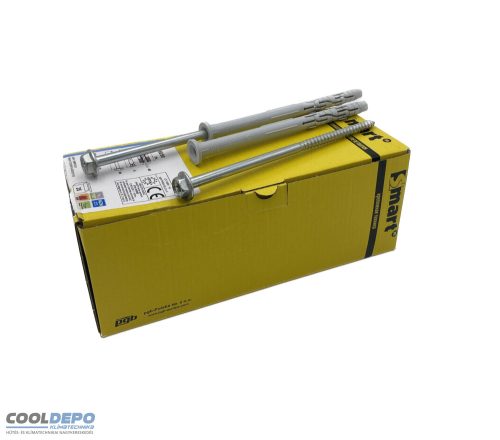 HATLAPFEJŰ CSAVAR + TIPLI 10x160mm (PEREMESFEJŰ) 25DB/DOBOZ, sárga dobozos SMART CE-ETA